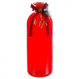 Bottiglia Natalizia con Fiocco Rosso 8 x 26,50 Cm Shop