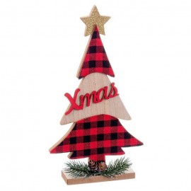 Albero di Natale in Legno scritta Xmas 14 X 5 X 25 Cm