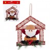 Decorazione Appesa Babbo Natale Casetta di Legno 19 Cm Shop