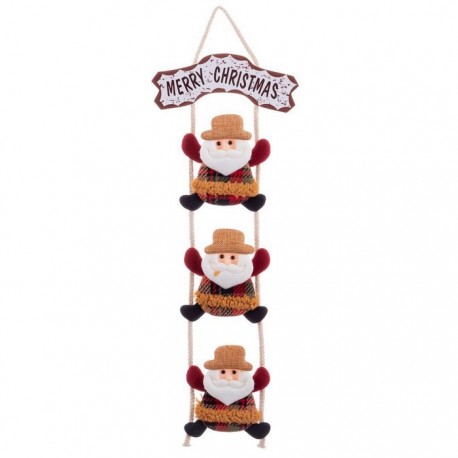 Babbo Natale in Stoffa su Scaletta 40 cm Shop 