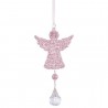Ciondolo Appeso Angelo Stilizzato Rosa con Glitter 18X 9.50 Cm Online