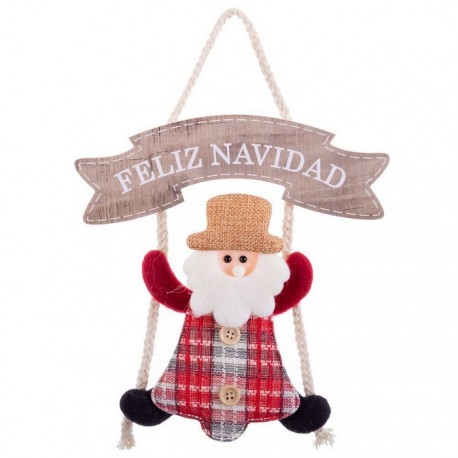 Babbo Natale in Stoffa da Appendere con Scritta Buon Natale 20 x 20 cm Shop 