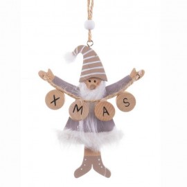 Decorazione Appesa Babbo Natale Beige 10 X 22 X 1 Cm Online