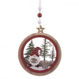 Decorazione Appesa Babbo Natale Legno 12 X 10 X 1 Cm