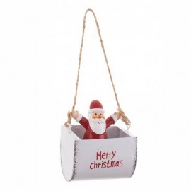 Decorazione da Appendere Babbo Natale in Metallo 5,50 X 4 X 8 Cm