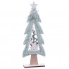 Piccolo Albero di Natale in Legno e Tessuto Verde Acqua 17x6x48cm