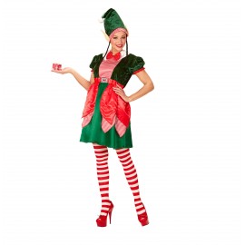 Costume da Elfo Verde e Rosso da Donna Shop