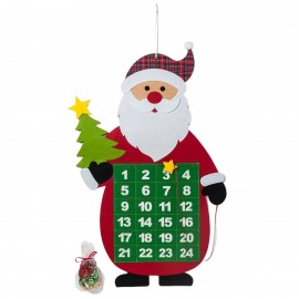 Acquista Calendario dell'Avvento in Feltro di Babbo Natale con 24 Caramelle Minifruit 52x71cm