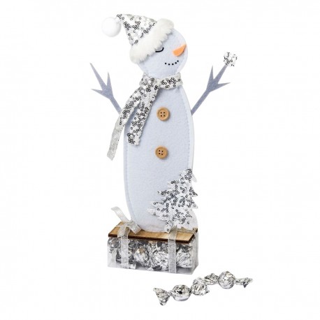 Statuetta Pupazzo di Neve con 12 Caramelle 27cm Online