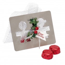 Sottobicchiere Metallico con Bimbi e Cioccolatini Happy Holidays Shop