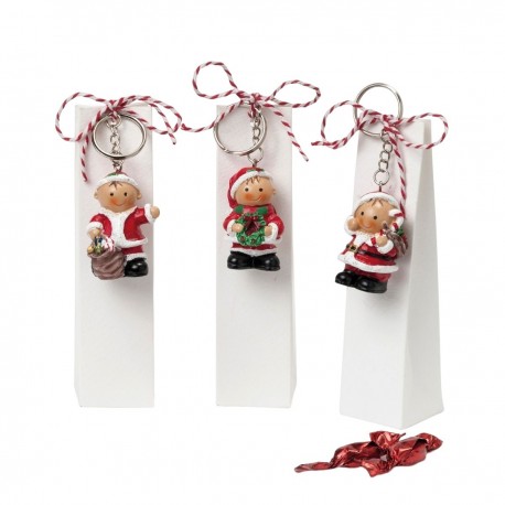 Portachiavi Decorato Babbo Natale 3,5x14 cm