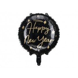 Palloncino Nero Happy New Year Rotondo 45 cm Economico