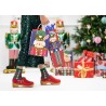 Borsa Regalo Rosa con Albero di Natale 18x25x10cm Store