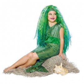 Costume da Sirena Bambina Verde Smeraldo con Parrucca Online
