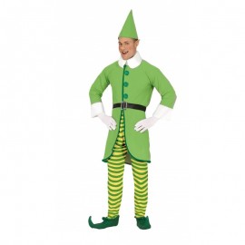 Costume Elfo Verde con Pantaloni a Righe per Uomo Shop