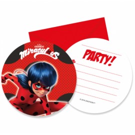 6 Inviti LadyBug con Busta