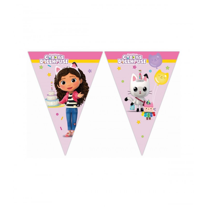 Gabbys Dollhouse forniture per feste di compleanno stoviglie usa e getta  piatto per tazza Banner per palloncini per bambini ragazze Baby Shower