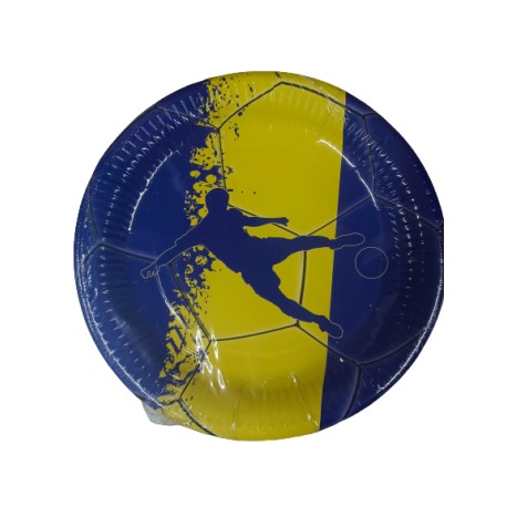 8 Piatti Calcio Blu e Giallo