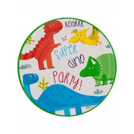 8 Piatti Dinosaurs Party 23 cm
