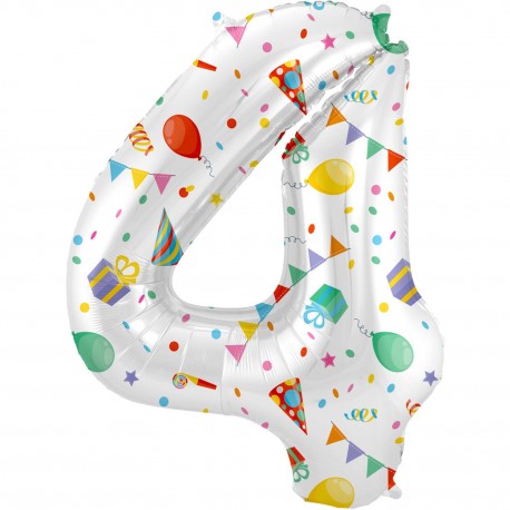 Palloncino Numero 4 Joyful Party