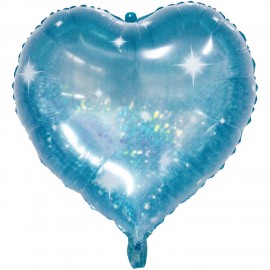 Palloncino Metallizzato Cuore Galactic Aqua