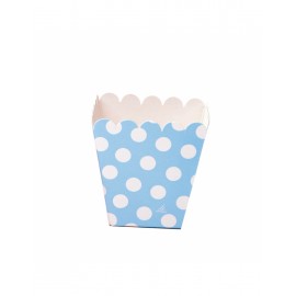 Scatola Pop Corn Bassa a Pois Azzurra Scatola Pop Corn Bassa a Pois Azzurra