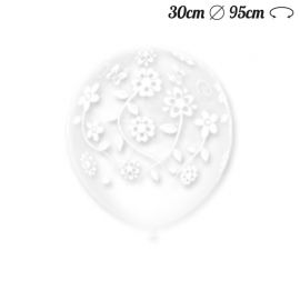 Palloncini Trasparenti Matrimonio Fiori Rotondi 32 cm Palloncini Trasparenti Matrimonio Fiori Rotondi 32 cm