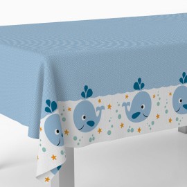 Economica Tovaglia di Plastica 259 x 137 Cm con Piccola Balena