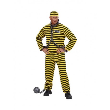 Costume da Prigioniero Giallo e Nero