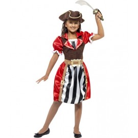 Costume da Pirata Capitano Rosso per Bambine