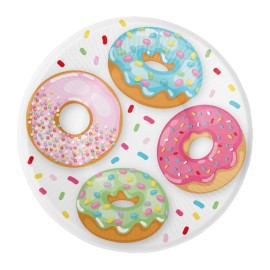 8 Piatti Donut Time 18 cm