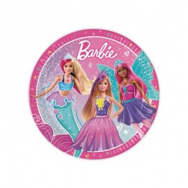 8 Piatti di Carta Barbie 23 cm