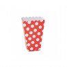 6 Scatole Pop Corn Pois Rosso