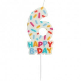 Candela Cozy Sprinkles Numero 6 di 7 cm