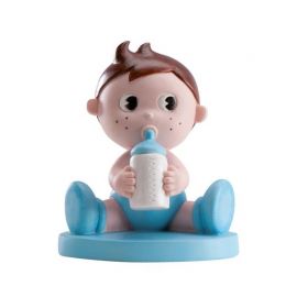 Statuetta Bambino Battesimo con Biberon 10 cm