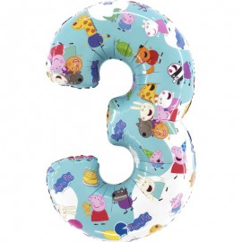 Palloncino Numero 3 Peppa Pig