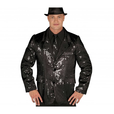 Chaqueta Lentejuelas Negra Adulto
