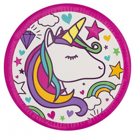 8 Piatti Lovely Unicorn 23 cm