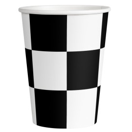 8 Bicchieri Bianco e Nero Check