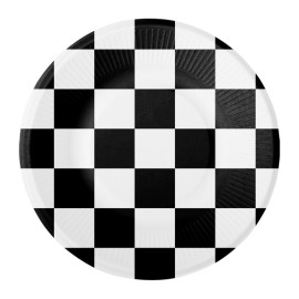 8 Piatti Bianchi e Neri 18 cm