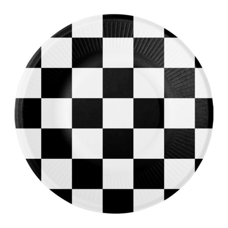 8 Piatti Bianchi e Neri 18 cm