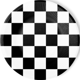 8 Piatti Bianchi e Neri 23 cm