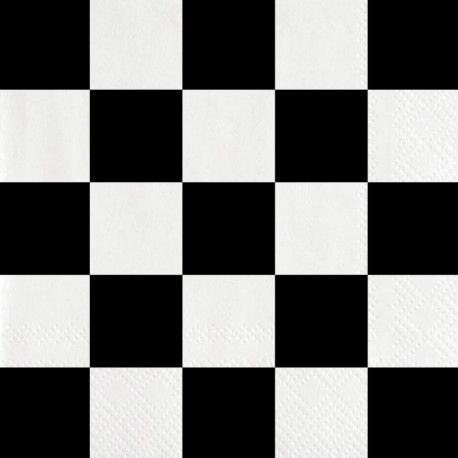 18 Tovaglioli Bianchi e Neri 33 cm Economici