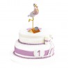Statuetta Battesimo Cicogna Bambina 14 cm