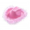 Cappello da Cowgirl Rosa con Piume