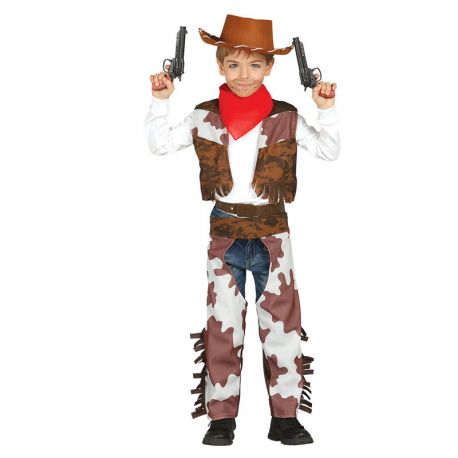 Costume da Cowboy per Bambino con Dettagli Bianco e Marrone Shop