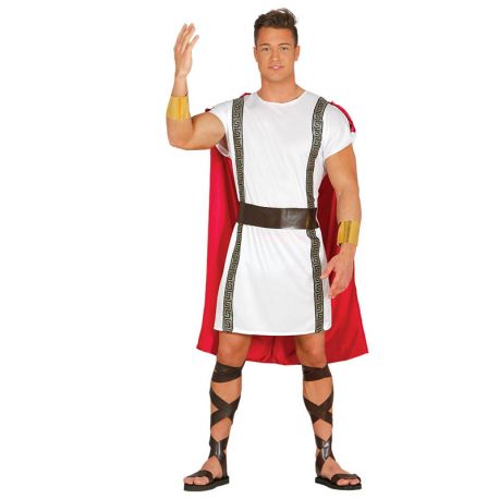 Costume da Romano per Uomo con Mantello Rosso