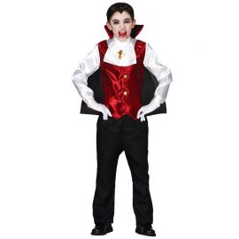 Costume da Dracula per Bambino con Pettorina Rossa