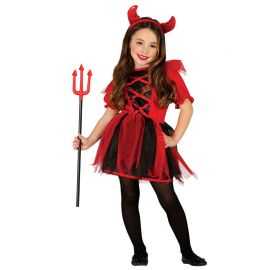 Costume da Diavolessa per Bambina con Vestito con Dettagli Tulle