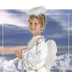 Morph Costume Angioletto Per Bambina - Vestito Bianco Con Ali E Aureola, 5 Taglie (3-4 Anni XS In Su), Carnevale E Natale